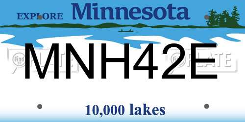 MNH42E Minnesota License Plate