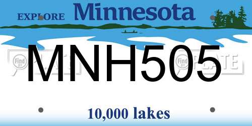 MNH505 Minnesota License Plate
