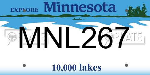 MNL267 Minnesota License Plate