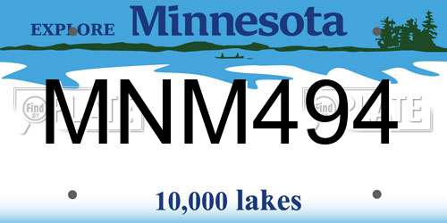 MNM494 Minnesota License Plate