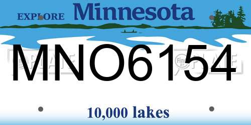 MNO6154 Minnesota License Plate