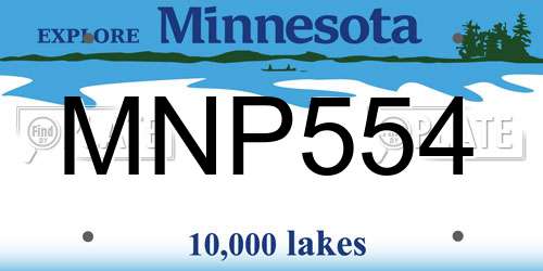 MNP554 Minnesota License Plate