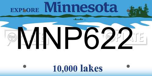MNP622 Minnesota License Plate