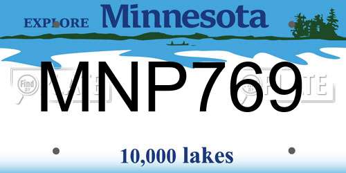 MNP769 Minnesota License Plate