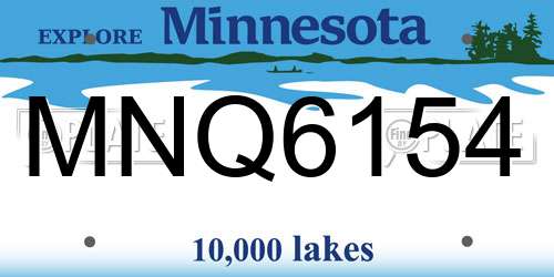 MNQ6154 Minnesota License Plate