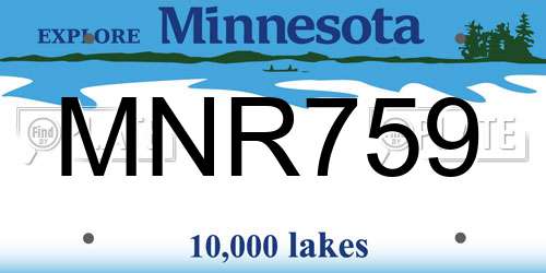 MNR759 Minnesota License Plate