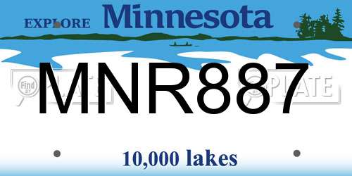 MNR887 Minnesota License Plate