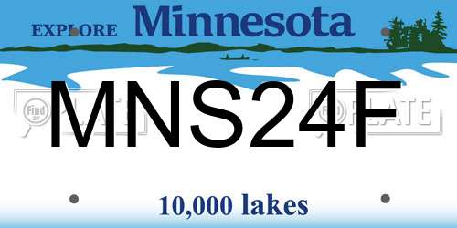 MNS24F Minnesota License Plate