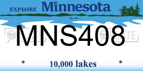 MNS408 Minnesota License Plate