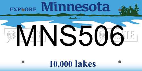 MNS506 Minnesota License Plate