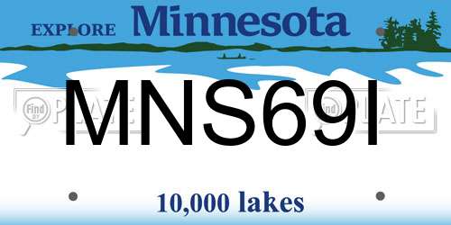 MNS69I Minnesota License Plate