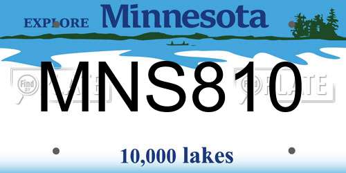 MNS810 Minnesota License Plate