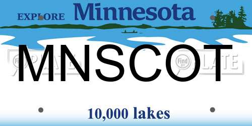 MNSCOT Minnesota License Plate