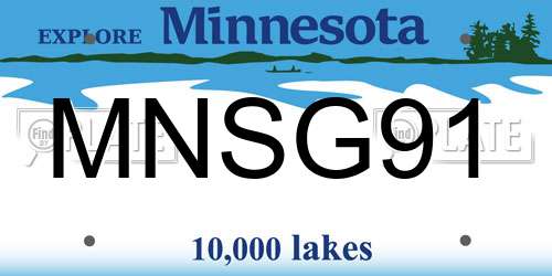 MNSG91 Minnesota License Plate