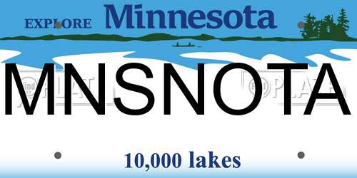 MNSNOTA Minnesota License Plate
