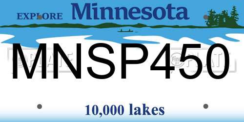 MNSP450 Minnesota License Plate