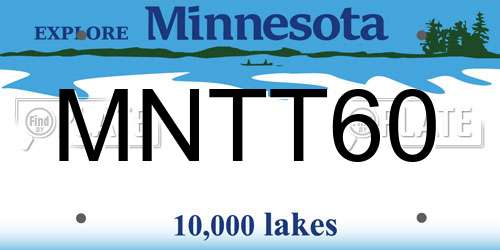 MNTT60 Minnesota License Plate