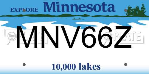 MNV66Z Minnesota License Plate
