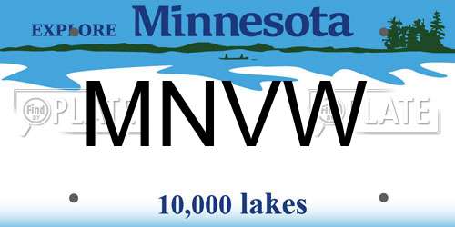 MNVW Minnesota License Plate