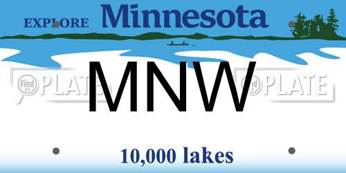 MNW Minnesota License Plate