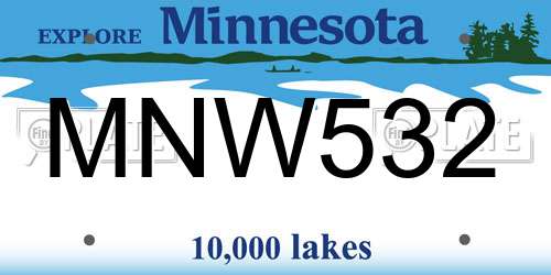 MNW532 Minnesota License Plate