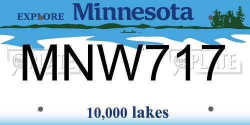 MNW717 Minnesota License Plate