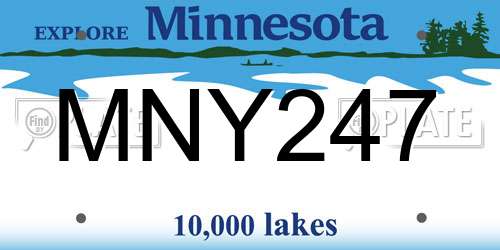 MNY247 Minnesota License Plate