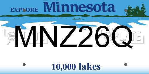 MNZ26Q Minnesota License Plate