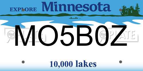 MO5B0Z Minnesota License Plate