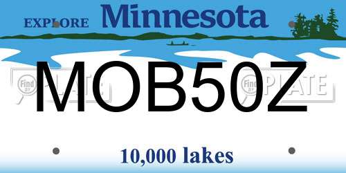 MOB50Z Minnesota License Plate