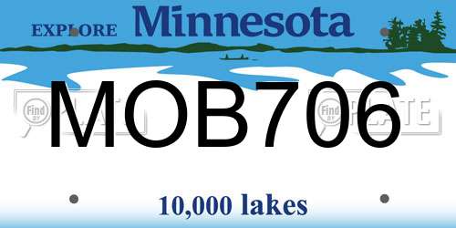 MOB706 Minnesota License Plate