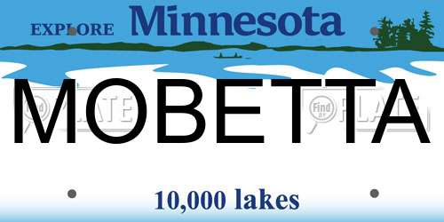 MOBETTA Minnesota License Plate