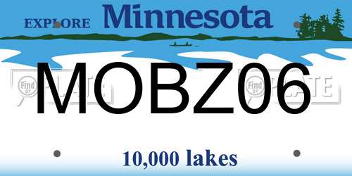 MOBZ06 Minnesota License Plate