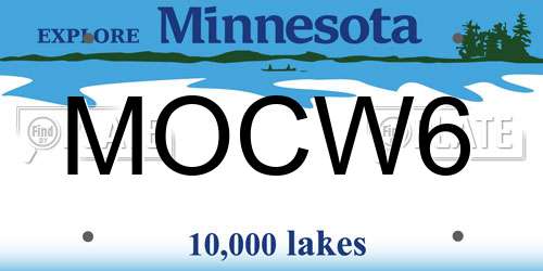 MOCW6 Minnesota License Plate
