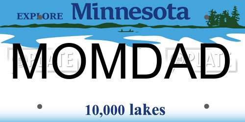 MOMDAD Minnesota License Plate