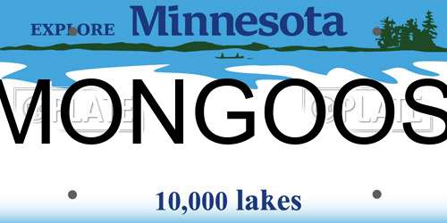 MONGOOS Minnesota License Plate