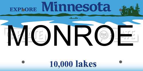 MONROE Minnesota License Plate