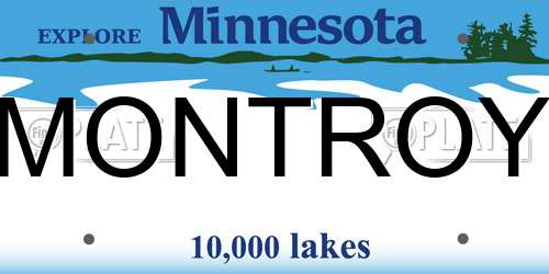 MONTROY Minnesota License Plate