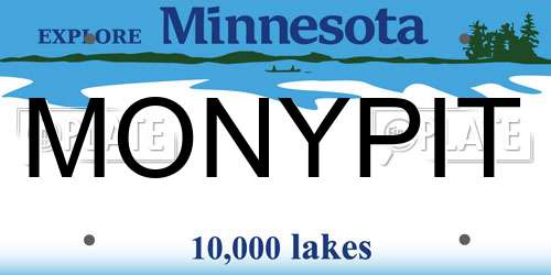 MONYPIT Minnesota License Plate
