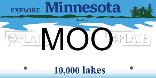 MOO Minnesota License Plate