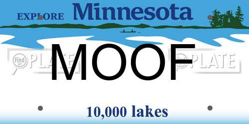 MOOF Minnesota License Plate