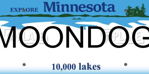 MOONDOG Minnesota License Plate