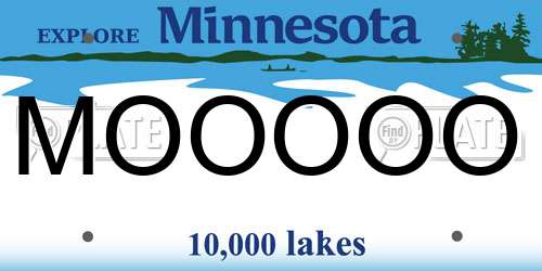 MOOOOO Minnesota License Plate