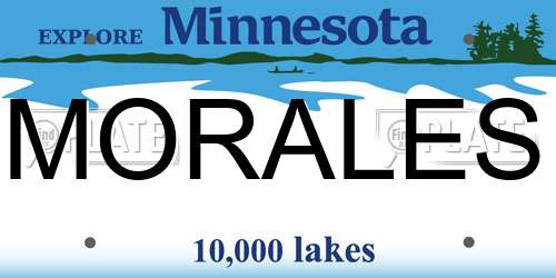 MORALES Minnesota License Plate