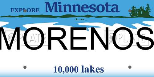 MORENOS Minnesota License Plate