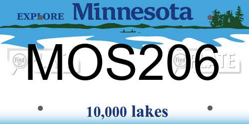 MOS206 Minnesota License Plate