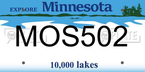 MOS502 Minnesota License Plate