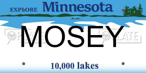 MOSEY Minnesota License Plate