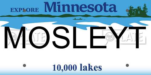 MOSLEYT Minnesota License Plate