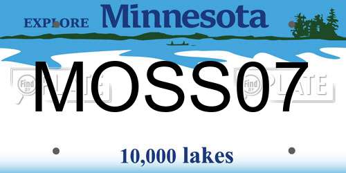 MOSS07 Minnesota License Plate